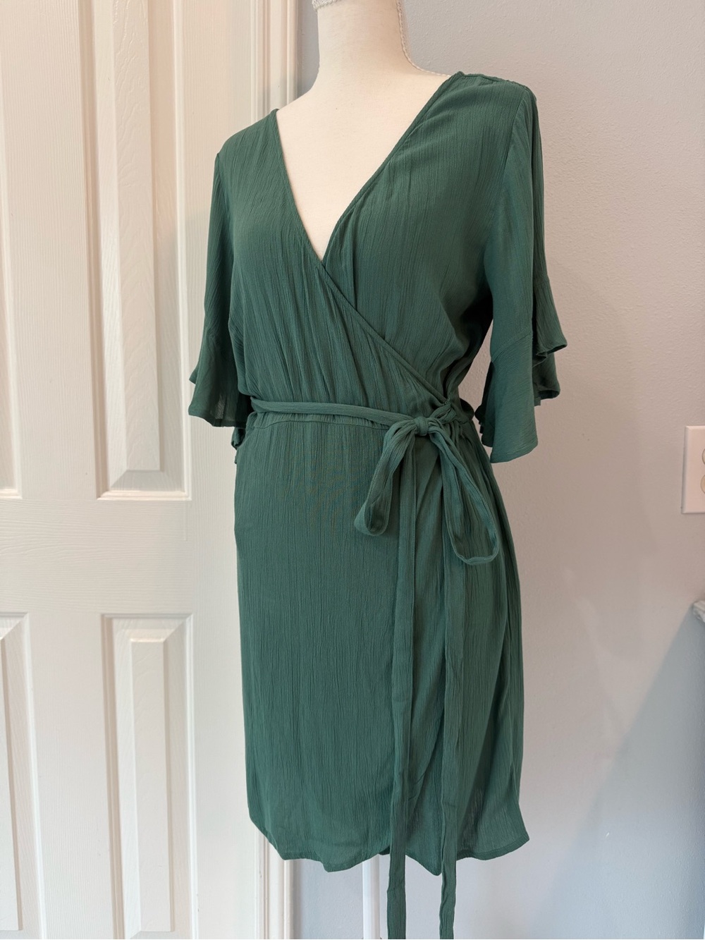 O'Neill Forest Green Wrap Mini Dress